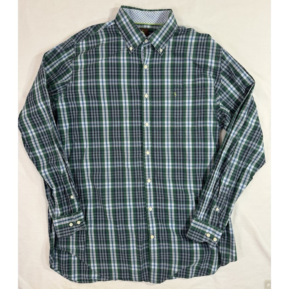 Tailorbyrd Shirt Mens Size 2XLT Green Plaid Long Sleeve Button Down Flip Cuff